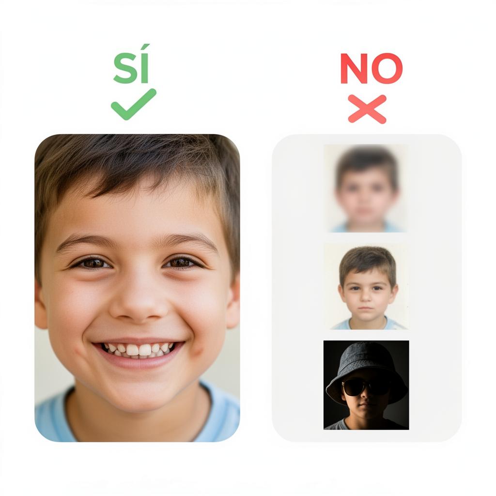 Ejemplo de foto que sí sirve vs fotos que no sirven